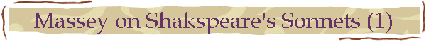 Massey on Shakspeare's Sonnets (1)